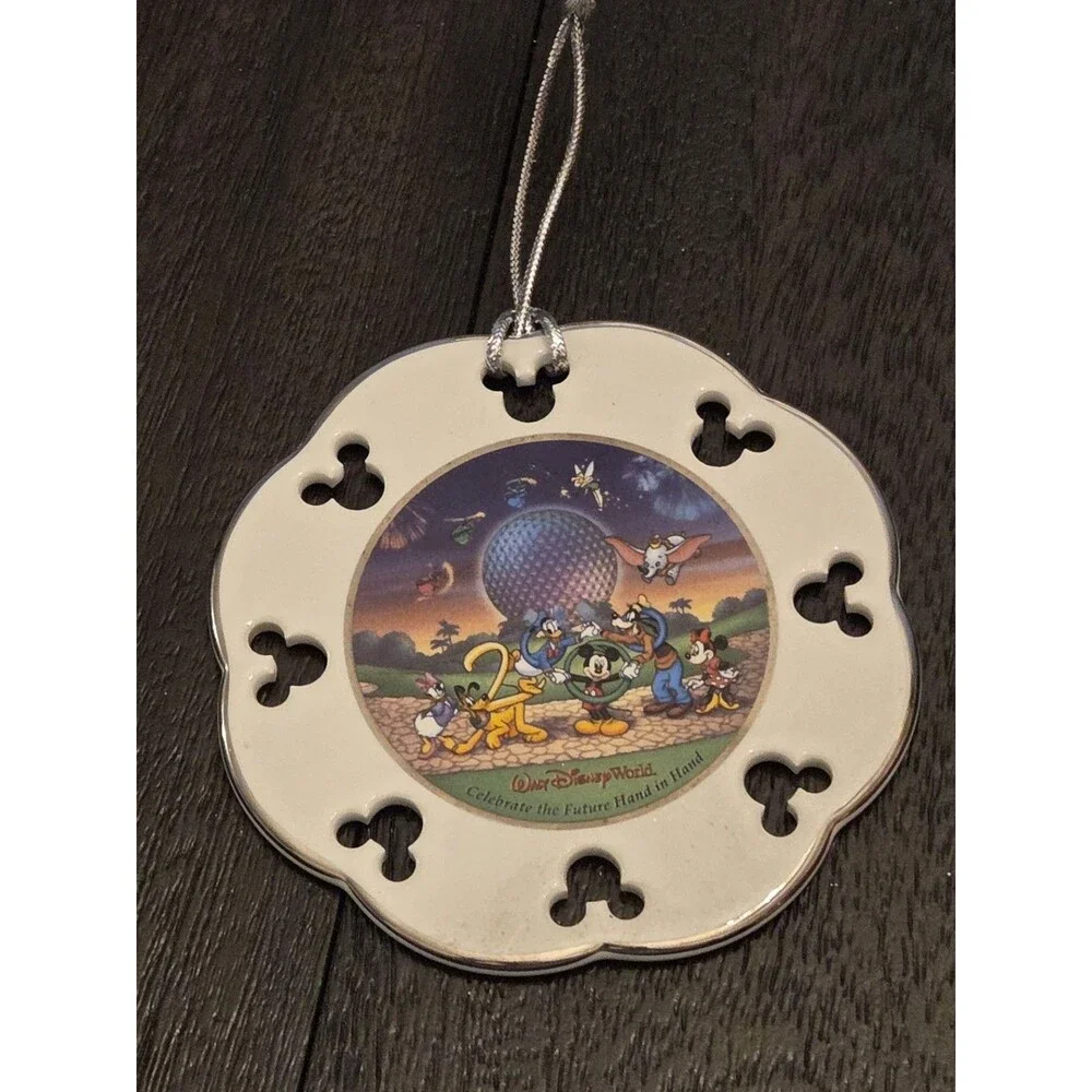 Vintage Walt Disney World Millennium Celebration 2000 Ceramic Ornament